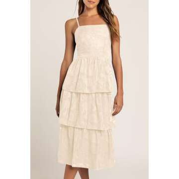 Stylish Ferlema Women's Tiered Beach Cocktail Dress