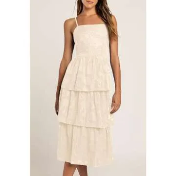 Stylish Ferlema Women's Tiered Beach Cocktail Dress