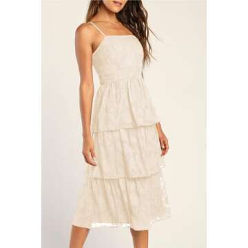 Stylish Ferlema Women's Tiered Beach Cocktail Dress