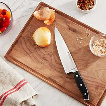 HENCKELS Forged Premio Razor-Sharp 8-Inch Chef Knife, Black, German Engineered Informed by 100+ Years of Mastery