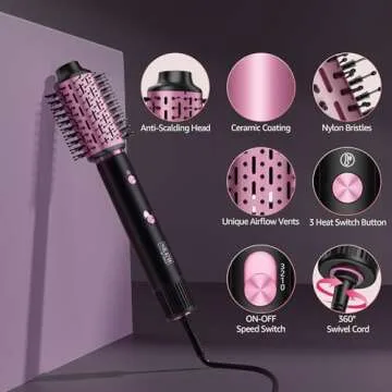 SKIMI Blow Dryer Hair Dryer Brush with High-Speed Hot Airflow for Fast Styling and Curling
