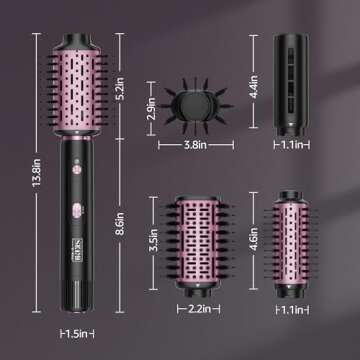 SKIMI Blow Dryer Hair Dryer Brush, 110000RPM High-Speed Hot Airflow Styler, for Fast Drying Curling Volumizing Straightening & Styling, Black & Coral