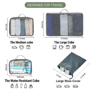 MOLNIA 50L Expandable Travel Backpack for Men Women, Carry On Backpack Airline Approved, Suitcase Backpack with Packing Cubes, Water Resistant Luggage Backpack Daypack Weekender Bag, Black