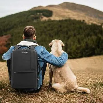 MOLNIA 50L Expandable Travel Backpack for Men Women, Carry On Backpack Airline Approved, Suitcase Backpack with Packing Cubes, Water Resistant Luggage Backpack Daypack Weekender Bag, Black