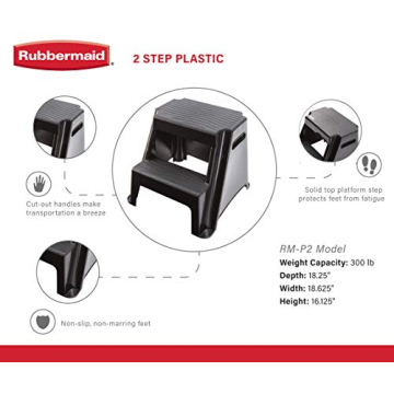 Rubbermaid Heavy-Duty Step Stool for Safety and Stability