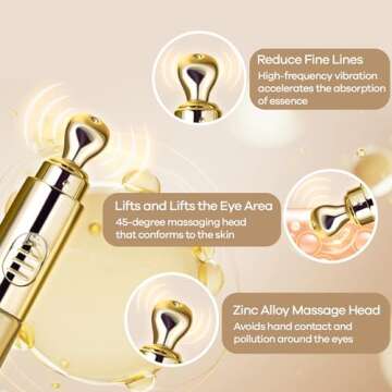 Eye Puffiness Cream with Electric Massager: Under Eye Cream to Smooth & Tighten Puffiness Wrinkles Fine Lines with Retinol Hyaluronic Acid