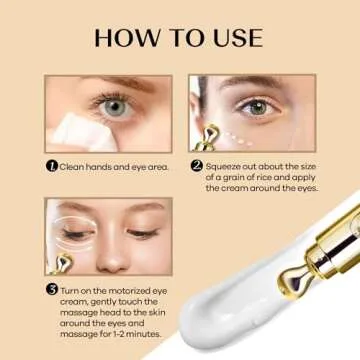 Eye Puffiness Cream with Electric Massager: Under Eye Cream to Smooth & Tighten Puffiness Wrinkles Fine Lines with Retinol Hyaluronic Acid