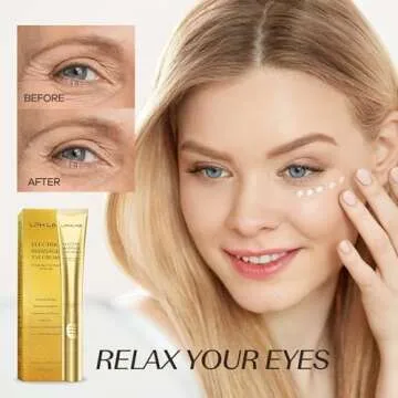 Eye Puffiness Cream with Electric Massager: Under Eye Cream to Smooth & Tighten Puffiness Wrinkles Fine Lines with Retinol Hyaluronic Acid
