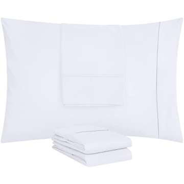 Utopia Bedding King Pillow Cases - Pack of 4 - Envelope Closure - Soft Brushed Microfiber Fabric - Shrinkage and Fade Resistant Pillow Covers King Size 20 X 40 Inches (White)