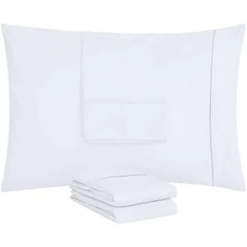 Utopia Bedding King Pillow Cases - Pack of 4 - Envelope Closure - Soft Brushed Microfiber Fabric - Shrinkage and Fade Resistant Pillow Covers King Size 20 X 40 Inches (White)