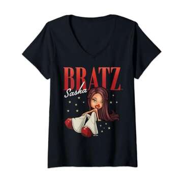 Womens Bratz Sasha Portrait V-Neck T-Shirt