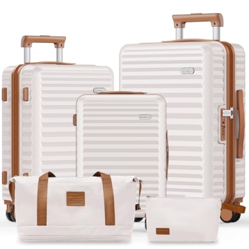 SHOWKOO 5-Piece Affordable Luggage Set - Stylish and Durable Travel Gear