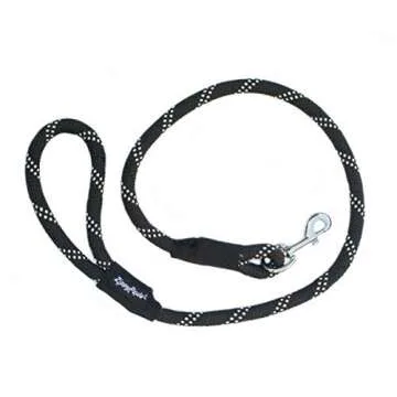 ZippyPaws - Climbers Dog Leash - Tough Climbing Rope Dog Leash - 2/3 Inch Thick - Black, 6-Feet