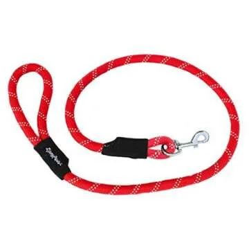 ZippyPaws - Climbers Dog Leash - Tough Climbing Rope Dog Leash - 2/3 Inch Thick - Black, 6-Feet