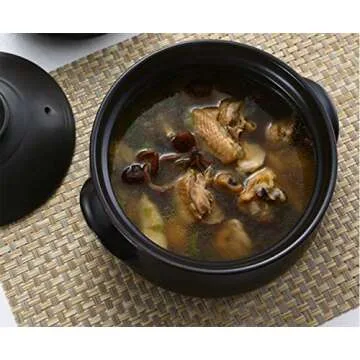 Korean Premium Ceramic Bowl with Lid, For Cooking Hot Pot Dolsot Bibimbap and Soup,2 liters.