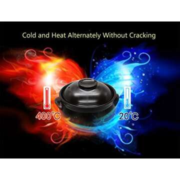 Korean Premium Ceramic Bowl with Lid, For Cooking Hot Pot Dolsot Bibimbap and Soup,2 liters.