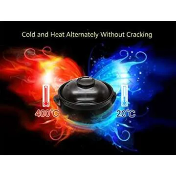 Korean Premium Ceramic Bowl with Lid, For Cooking Hot Pot Dolsot Bibimbap and Soup,2 liters.