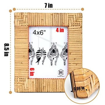 HUAXIN CRAFT H Rattan Woven 4x6 Photo Frame