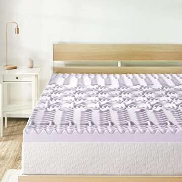 Best Price Mattress Twin Mattress Topper - 3 Inch 5-Zone Memory Foam Bed Topper with Lavender Infuse...