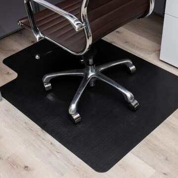 Mind Reader Office Chair Mat - Premium Protection for Hardwood Floors 35.5" L x 47.5" W