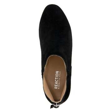 Kenneth Cole REACTION Women's Side Way Low Heel Ankle Bootie, Black, 8 M US