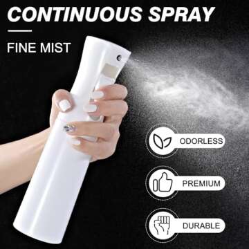 Dual Mode Continuous Spray Bottles (10.1oz) for Hair and Plants