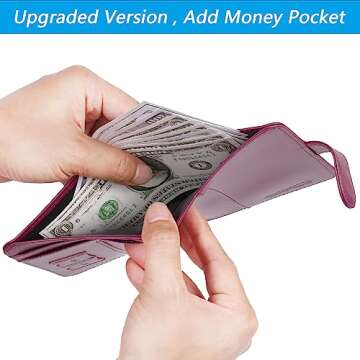 Passport Holder Cover Wallet RFID Blocking Leather Card Case Travel Accessories for Women Men (Purple)