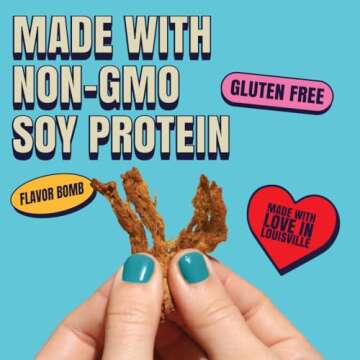 Louisville Vegan Jerky - Smoked Black Pepper Vegan and Vegetarian Meat, 19 Grams of Non-GMO Soy Protein, 310 Calories per Bag, Gluten-Free High Protein Vegan Snacks - 3 oz, 6 Pack