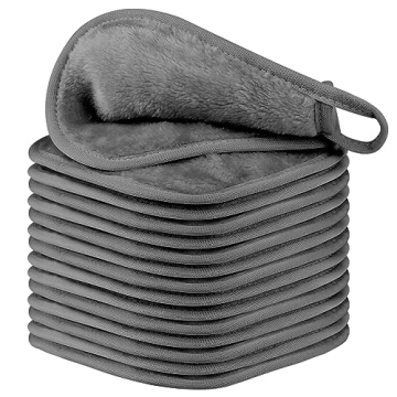 HealAge 15 Pack Makeup Remover Cloth, Washable Microfiber Face Cloth, 6x6Inch Reusable Makeup Remove...