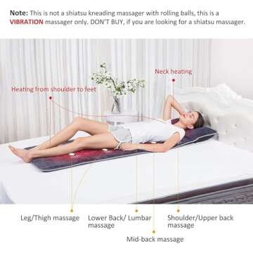 Snailax Full Body Massage Mat with Heat and Memory Foam