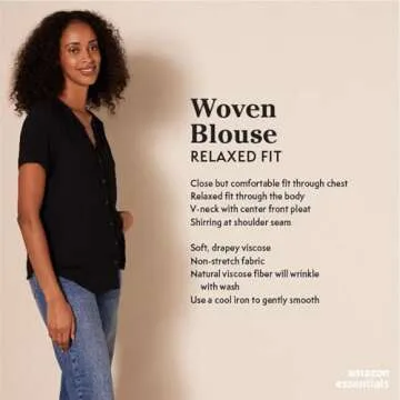 Amazon Essentials Women's Relaxed-Fit Short-Sleeve Woven Blouse - A Versatile Wardrobe Essential