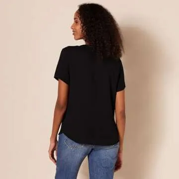 Amazon Essentials Relaxed-Fit Short-Sleeve Blouse for Women