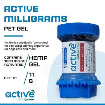 active milligrams Hemp Topical Pet Gel - Cat, Dog Calming Treats & Anxiety Relief - Calm Down Stress...