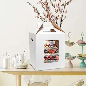 Mcfleet Tall Cake Boxes Perfect for Tier Cakes and Transport
