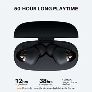 Tribit Wireless Earbuds, Qualcomm QCC3040 Bluetooth 5.2, 4 Mics CVC 8.0 Call Noise Reduction 50H Playtime Clear Calls Volume Control True Wireless Bluetooth Earbuds Earphones, FlyBuds C1 Black