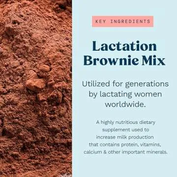 Lactation Brownie Mix Breastfeeding Supplement - Double Chocolate Breast Milk Support Snack Alternative to Lactation Cookies to Boost Breastmilk Supply Increase