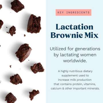 Lactation Brownie Mix Breastfeeding Supplement - Double Chocolate Breast Milk Support Snack Alternative to Lactation Cookies to Boost Breastmilk Supply Increase