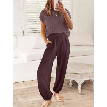 Trendy ANRABESS Two-Piece Knit Lounge Set