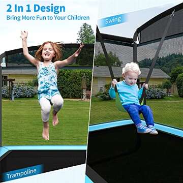 Giantex 6 Ft Kids Trampoline with Safety Swing - Indoor/Outdoor Fun for Kids!