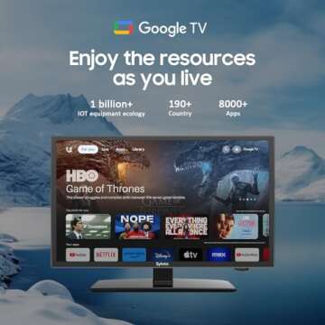 SYLVOX Smart RV TV, 24'' 12 Volt TV for RVs, 1080P FHD Compatibility with Google TV & Google Assitan...