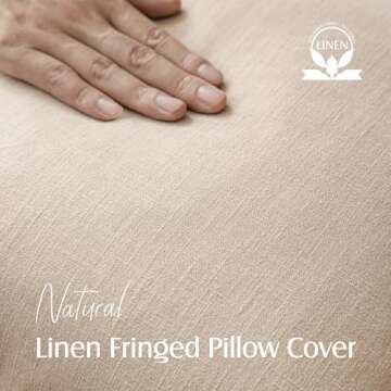 Foindtower Decorative Linen Fringe Lumbar Throw Pillow Covers Cozy Boho Farmhouse Cushion Cover with...