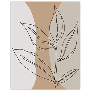 Printsmo Botanical Leaf Art Print, Neutral Decor Modern Art, Minimalist Art Prints for Home Decor, E...