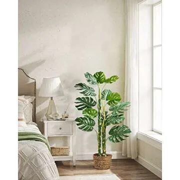 Mingfuxin 4ft Faux Monstera Tree for Home Decor