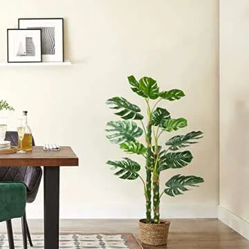Mingfuxin 4ft Faux Monstera Tree for Home Decor
