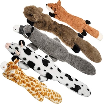 Nocciola Dog Squeaky Toys, 5 PCS Crinkle Plush Dog Toys - Eco-Friendly Stuffless Toys for All Dogs
