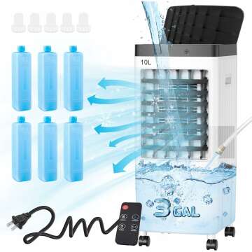 Air Conditioners, 2024 Upgraded Portable Air Conditioner with 3 Gal Water Tank, Air Conditioner Port...