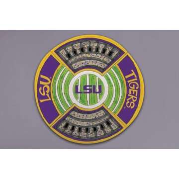 Magnolia Lane LSU Tigers Football Stadium Heavyweight Melamine Round Platter, 13.5-inch Diameter, Ki...