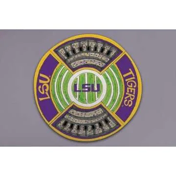 Magnolia Lane LSU Tigers Football Stadium Heavyweight Melamine Round Platter, 13.5-inch Diameter, Ki...