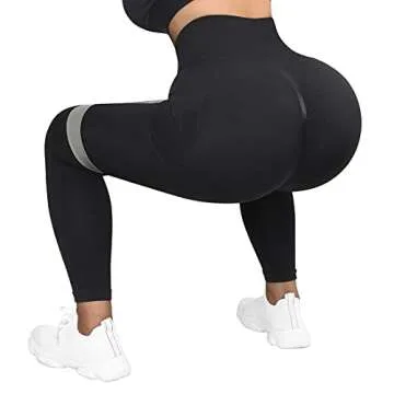 SUUKSESS Women Seamless Butt Lifting Leggings with Pockets Booty High Waisted Workout Yoga Pants (Black, S)