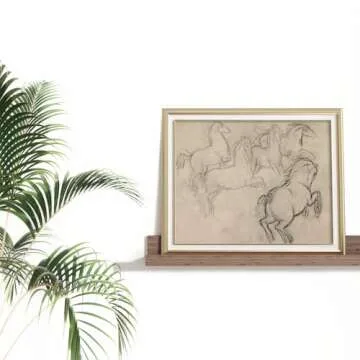 Vintage Farmhouse Horse Wall Art - Horse Drawing Etching Rustic Gray Picture - Beige Equine Pony Equestrian Print Poster - Grey Neutral Animal Sketch - Minimalist Mid Century French Country Room Decor